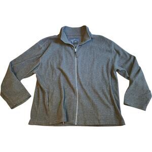 FREE COUNTRY XXL Gray Full Zip Fleece Sweater Jacket Men's Polyester Warm